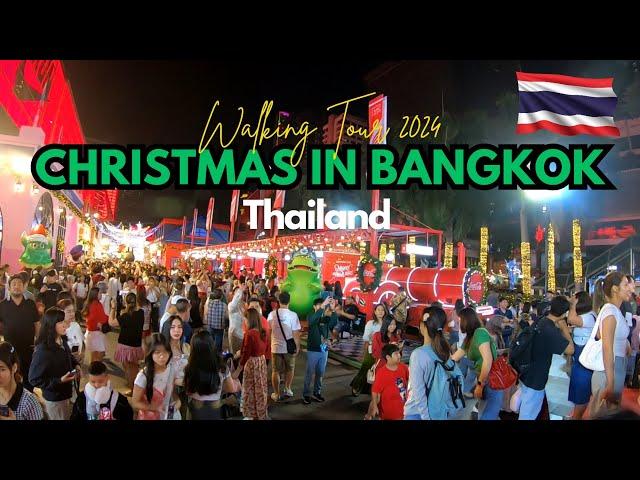 Bangkok  Thailand Walking Tour - Christmas at Downtown Area & Night Market Food Tour