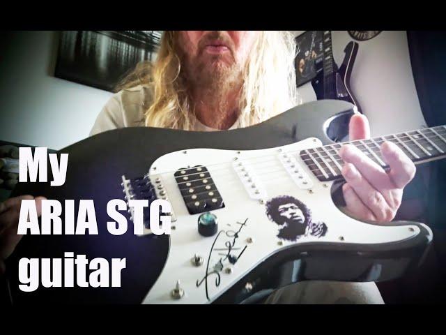 A look at my "road worn" Aria STG ( S Type) guitar which i bought in 2020