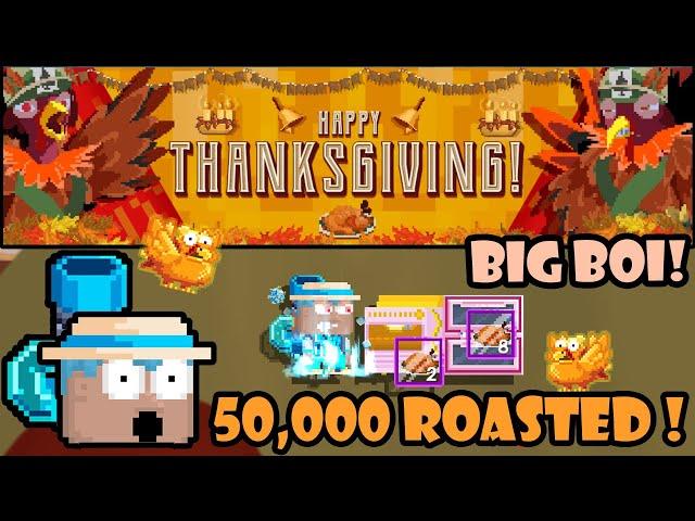 61 DLS PROFIT DEVOURING 50,000 ROASTED TURKEYS!!  | GrowTopia Thanksgiving 2024