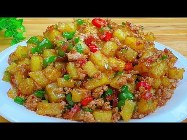 Homemade Potato Stir-Fried Minced Meat The magic method of diced #potatoes  #chinesefood #cooking