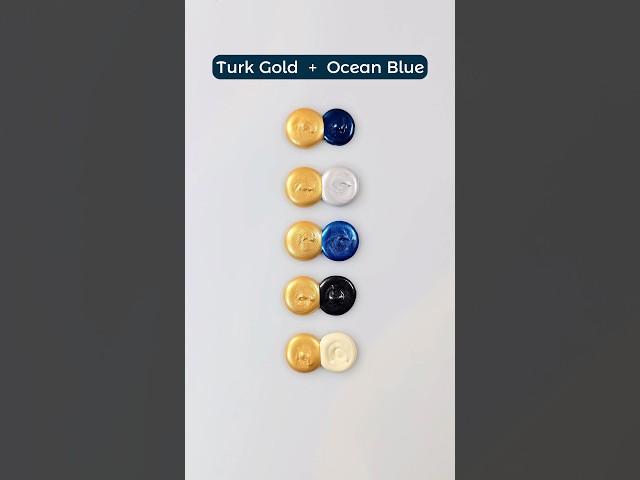 Blending 5 Colors with Gold Creates Unique Shades  #colormixing #paintmixing #art #asmr #shorts