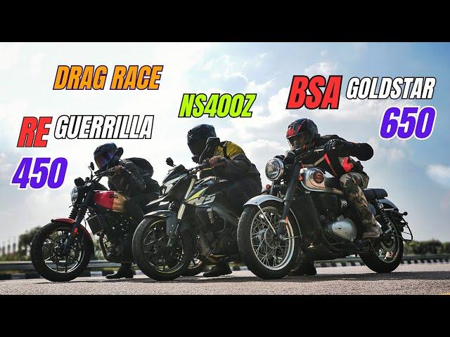 Bajaj Pulsar Ns400Z VS BSA Goldstar 650 vs Royal Enfield Guerrilla 450 Tripple Battle | KSC Vlogs