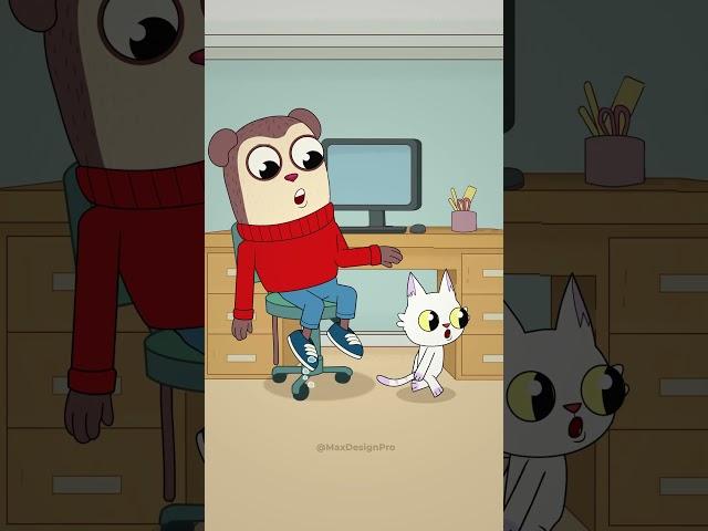 The cat can't get into the toilet!  (Animation meme) #shorts