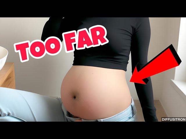 She ate 9 POUNDS of food (food baby belly)