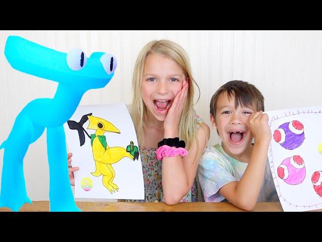 3 Marker Challenge with Cyan Rainbow Friends 2 in Real Life!