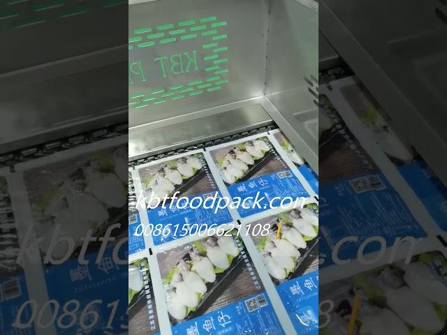 Thermoforming vacuum packaging machine for frozen seafood | Baby cuttlefish | Squid | Sleeve-fish