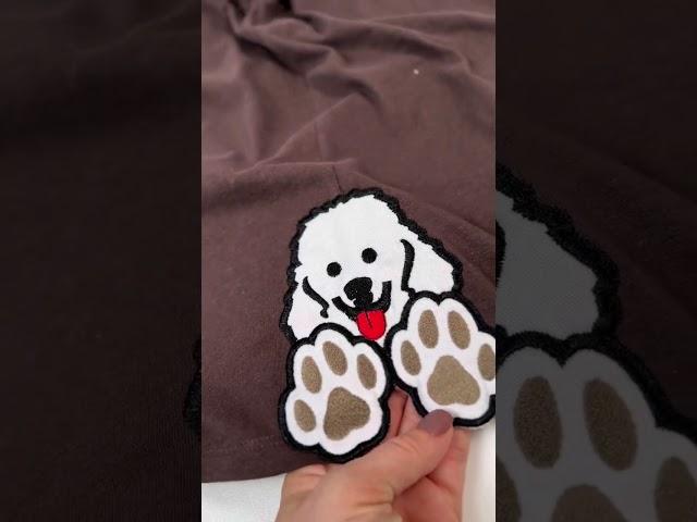 Poodle Paws Side Split Cutout Applique #machineembroidery #embroidery #poodle #dog #puppy #diy