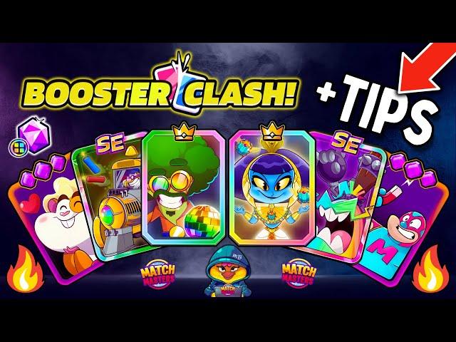 HOW TO WIN FREE BOOSTERS on BOOSTER CLASH MATCH MASTERS TIPS: SQUARED GEM GRAB