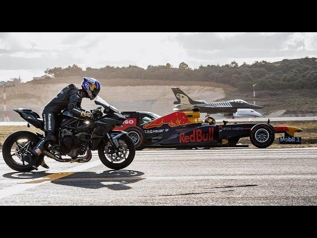 Kawasaki Ninja H2R Vs F1 Car Vs F16 Jet Vs Super-Cars Vs PrivateJet Drag Race - The Ultimate Race