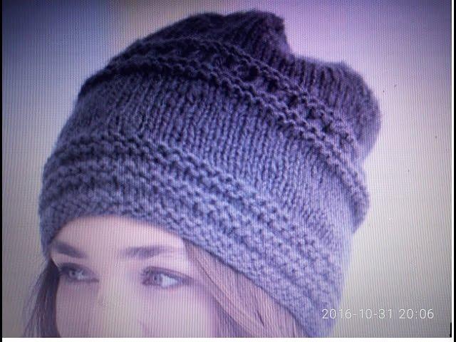 ВЯЗАНИЕ!Модная шапка спицами ЧАСТЬ №1.Быстро и просто.knitting.Tejer.الحياكة