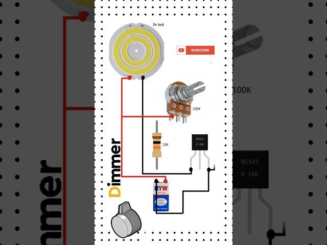 Adjustable 3V LED Dimmer Using BC547 Transistor  Easy Electronics Tutorial! #shortsfeed #shorts