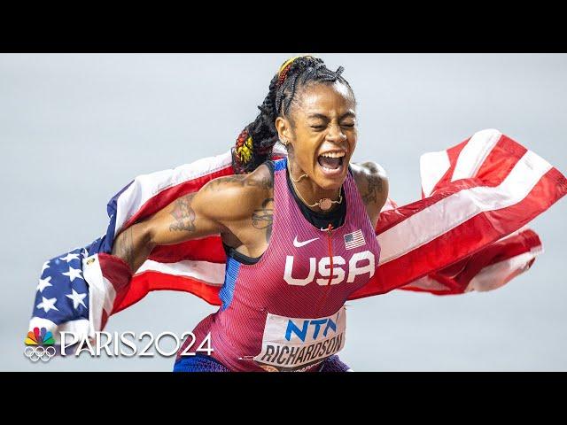 WOW! Sha'Carri Richardson wins IMPROBABLE WORLD TITLE with CHAMPIONSHIP RECORD | NBC Sports