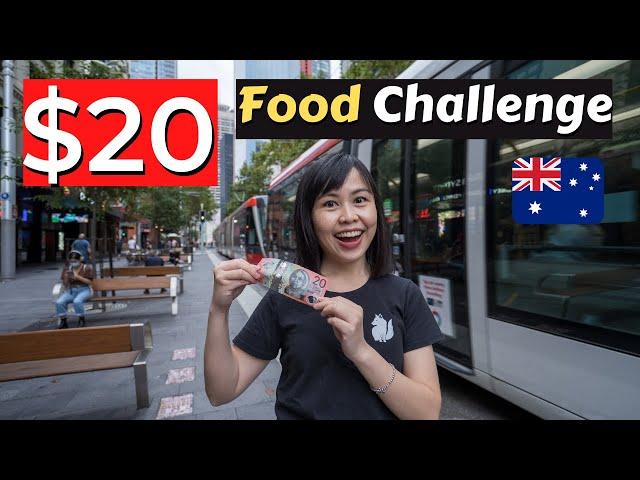 $20 FOOD Challenge in the MOST EXPENSIVE City in Australia! Sydney CBD Cheap Eats