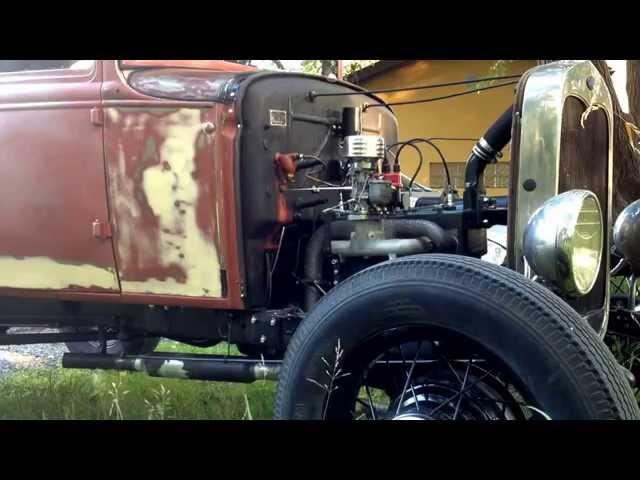 Hopped up tuned model A Ford four banger