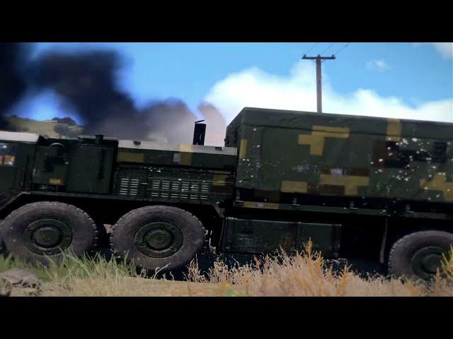 Ukrainian T-104 destroys Russian military convoy and gun car || MILSIM ARMA 3