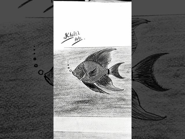 Realistic fish drawing | tutorial for beginners | realistic shading Art | viralshort | youtubeshorts