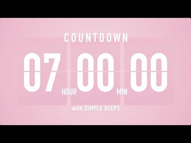 7 Hours Countdown Flip Clock Timer / Simple Beeps 