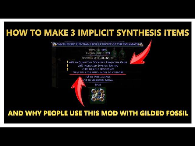 [PoE 3.25] How To Get 3 Implicit Synthesis Items & Why "Item Sells For Much More to Vendors" Is Used