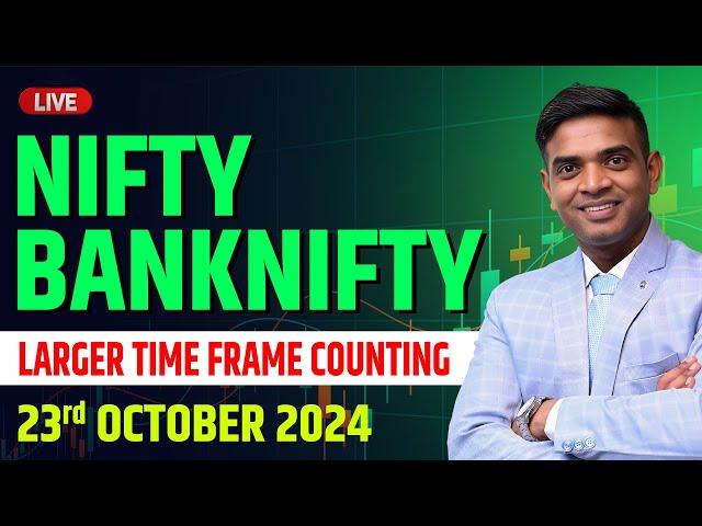 Live Market Analysis for Tomorrow 23 Oct. | Nifty & Bank Nifty Elliott Wave Prediction | Chartkingz