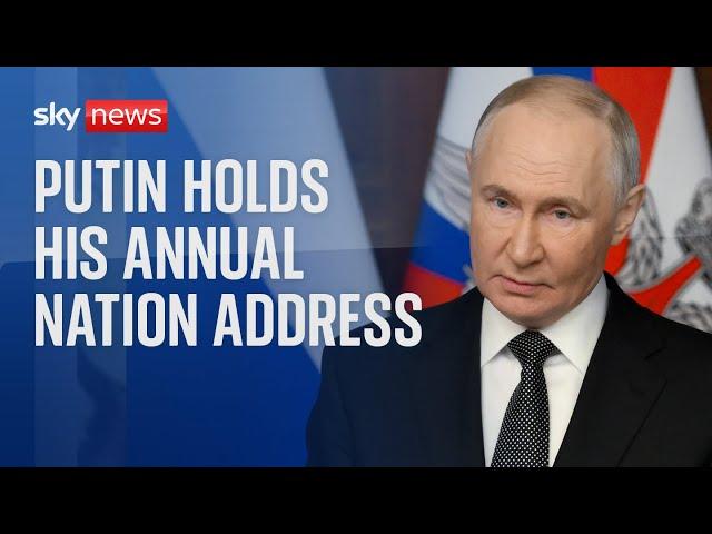 Russian President Vladimir Putin holds his annual nation address