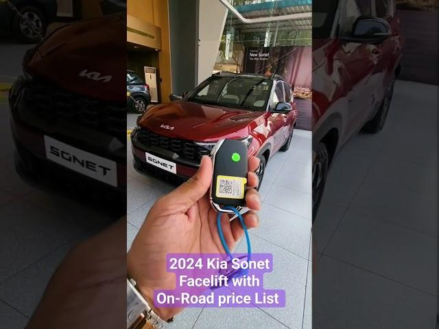 Kia Sonet 2024 Facelift with On-Road price list & mileage! #shorts 