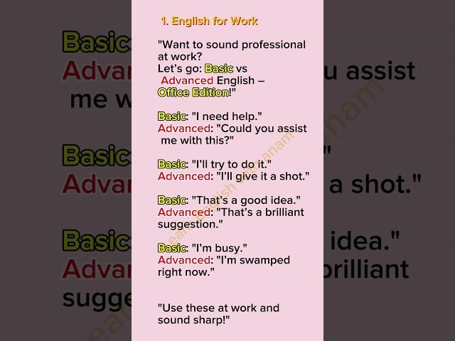 Sound smarter at work with these phrases!” #english