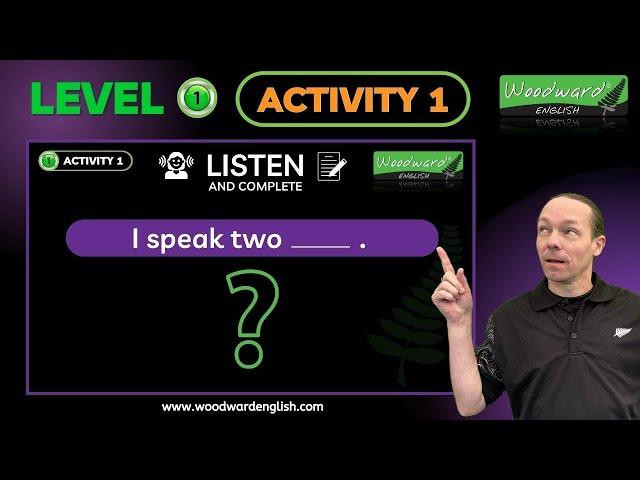 Learn English 🟠 Level 1 ACTIVITY 1 🟠 Woodward English Course