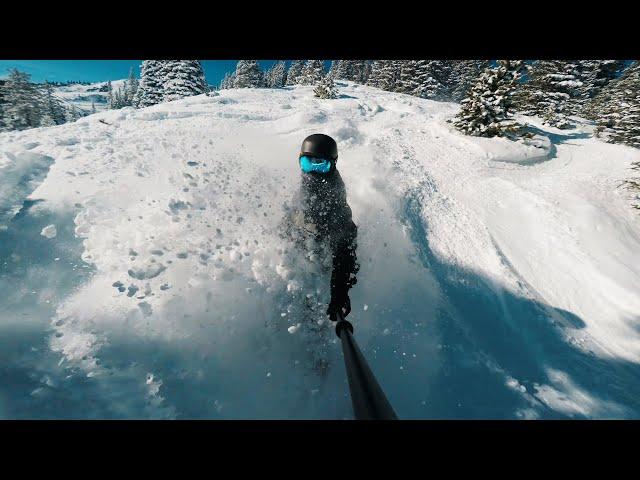 Silently Snowboarding Powder