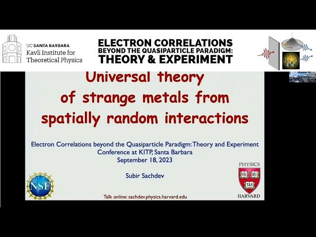 Universal theory of strange metals from spatially random interactions  ▸  Subir Sachdev (Harvard)