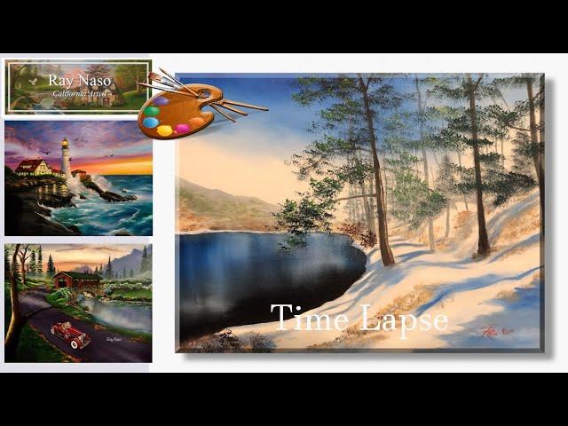 Easy WINTER LANDSCAPE painting for beginners