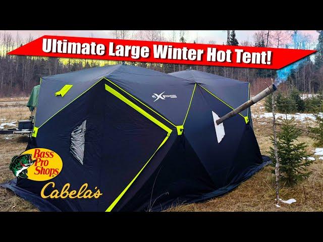 Ultimate Large Winter Hot Tent | Bass Pro Shops XPS® Wide-Bottom Rectangular Thermal Hub Ice Shelter