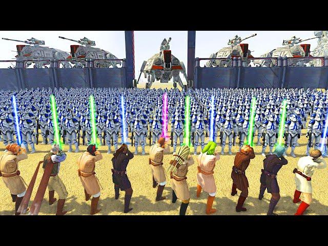 Can All JEDI MASTERS Survive Clone ORDER 66 Invasion?! - Men of War: Star Wars Mod