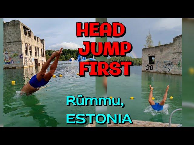 Jump Head First at Rummu Quarry, Estonia 