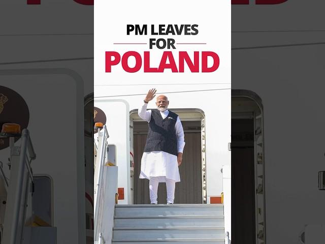 PM Modi emplanes for Warsaw, Poland | #shorts