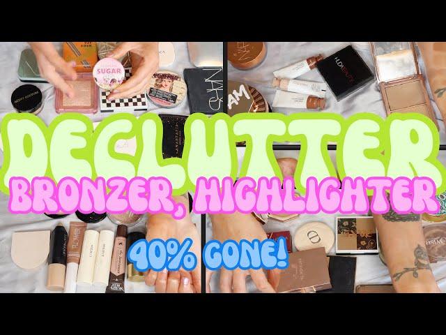 BRONZER & HIGHLIGHTER DECLUTTER 2024 ️ 40% GONE!?