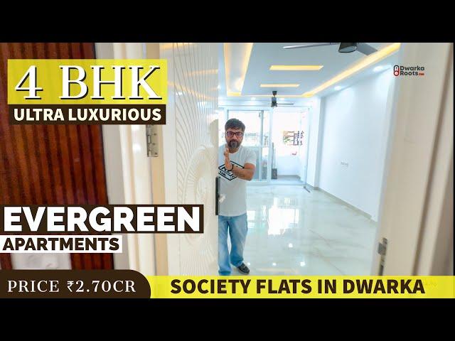 Evergreen Apartments  4 BHK Exclusively Furnished | Sector 7, Dwarka ~ Society Flats in Dwarka