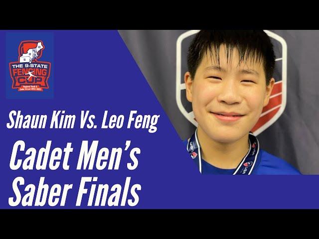 9-State Fencing Cup: (GOLD MEDAL MATCH) Shaun Kim vs. Leo Feng (Cadet Men's Saber 2022)