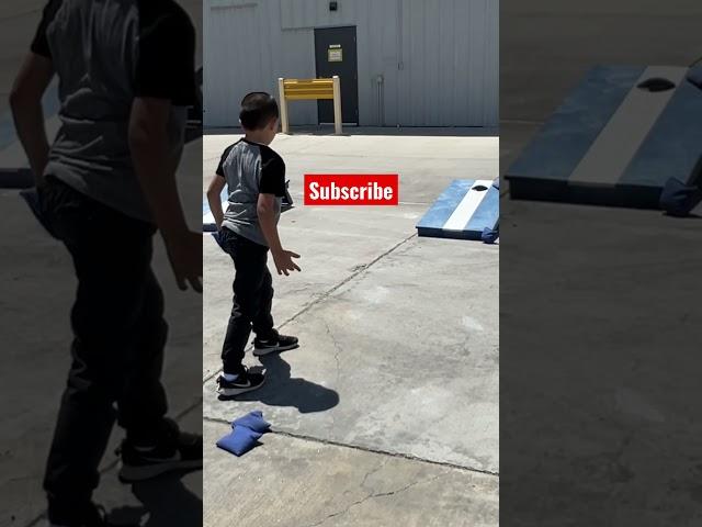 Ayden Playing Corn Hole Game️️ At FamilyFun #shorts #familyfun #fun#cornhole #kidsfun#kidsvideo