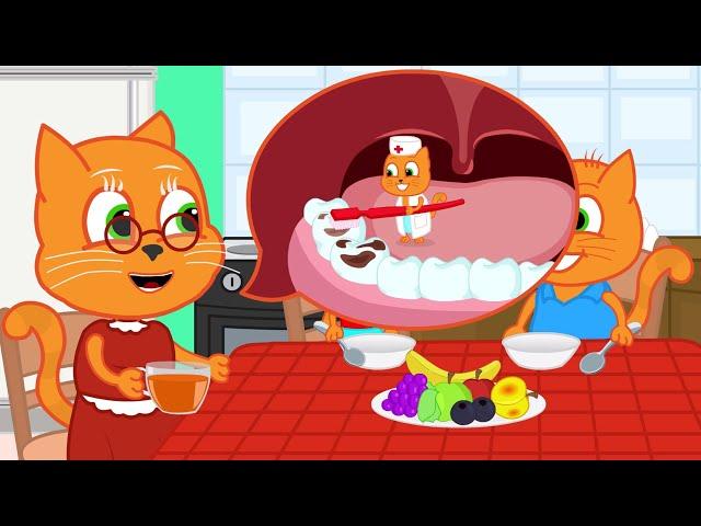 Cats Family in English - Vacation with grandma Cartoon for Kids