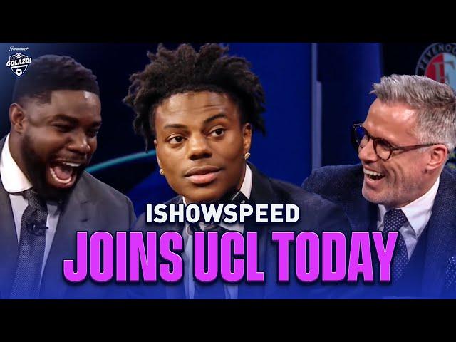 IShowSpeed joins Kate Scott, Thierry Henry, Jamie Carragher, and Micah Richards on UCL Today! |