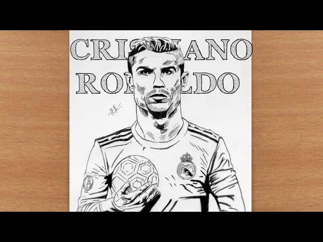 @cristiano  Cristiano Ronaldo Line Art Drawing | A Masterpiece in Black and White