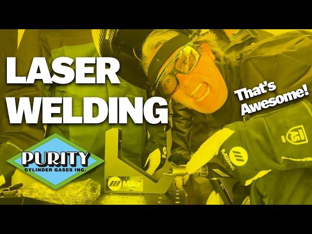 Miller Electric Laser Welder - demoing the new OptX Hand Held Laser Welder!