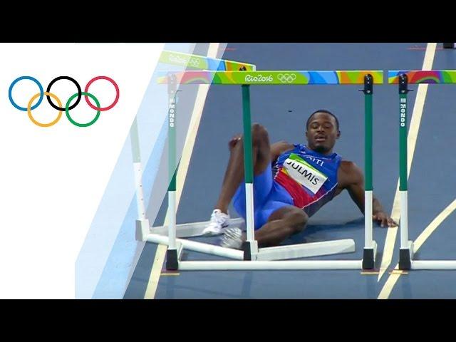 Julmis falls in hurdles and finishes the race