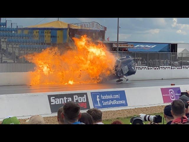 Kevin Chapman - Huge Funny Car Crash (Santa Pod, Main Event 2022)