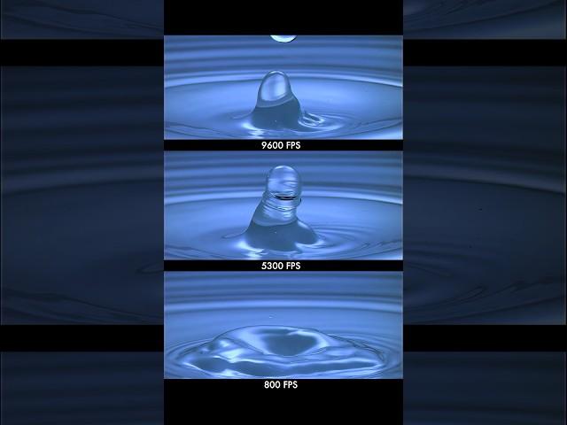 800fps vs 9600fps water drop slowmo camera fps test #shorts