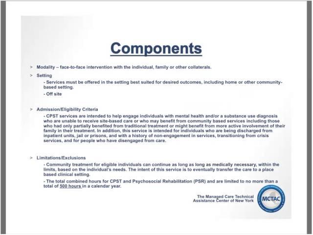 07/31/15 MCTAC Webinar Psychiatric Rehab CPST, PSR and Habilitation