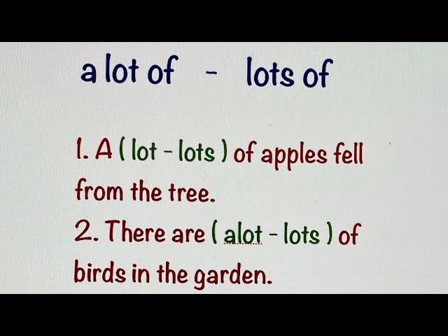 a lot of - lots of | What’s the difference? English Grammar lesson