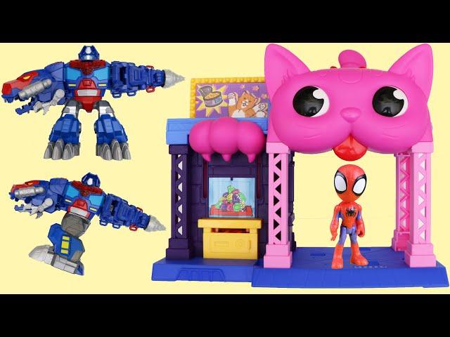 Spidey and his Amazing Friends Help Superman | Catwoman and Missing Jewels - Optimus Prime Dinobot