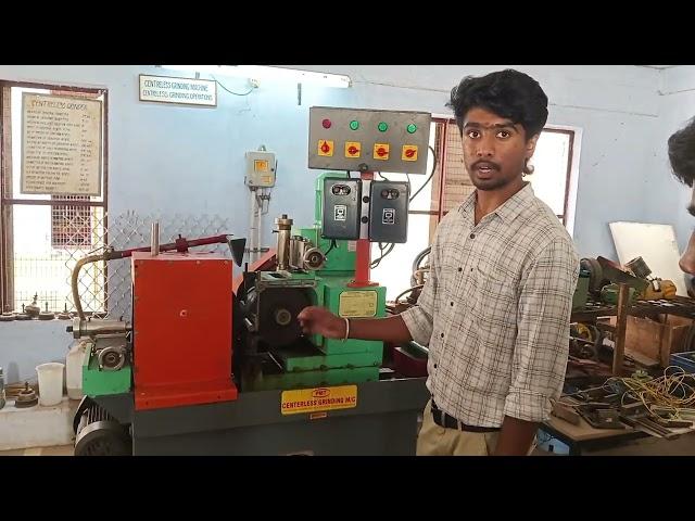 Centreless grinding-Manufacturing Technology Lab-Mechanical Engineering-Mahendra Engineering College