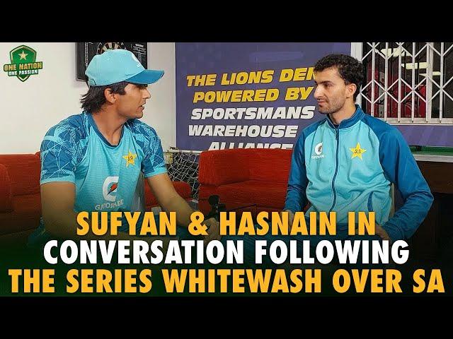 Sufyan Moqim & Mohammad Hasnain in conversation following the series whitewash over South Africa ️